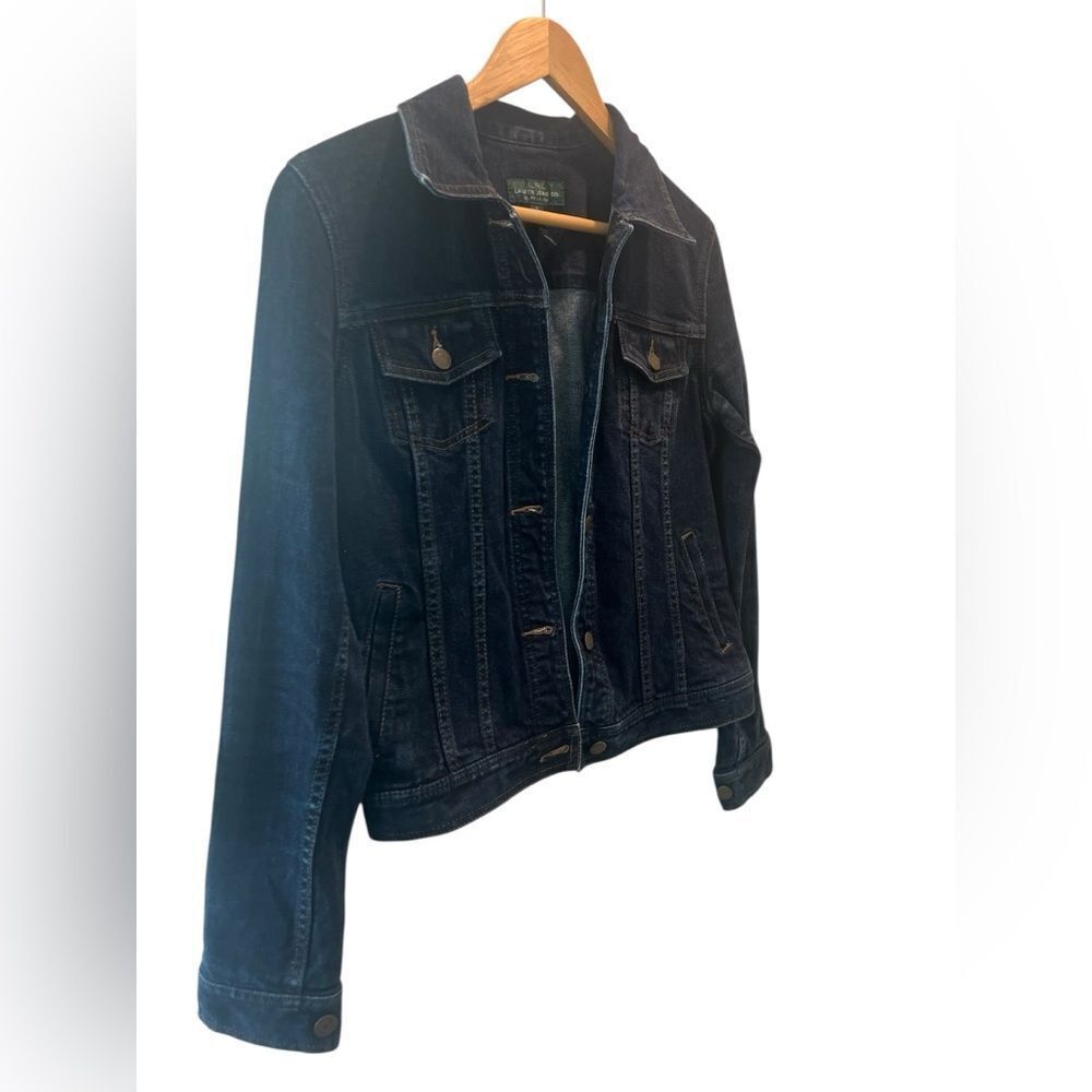 LRL Lauren Jeans Co Ralph Lauren Dark Wash Stretch Denim Jean Jacket Size Small